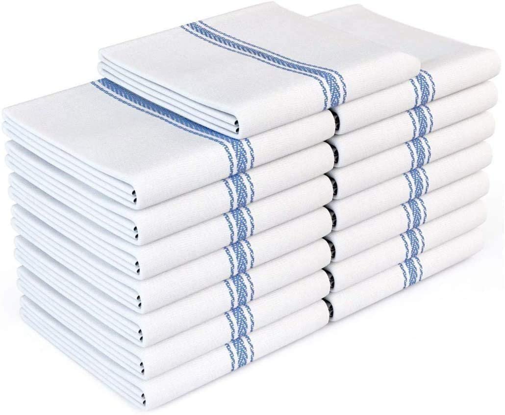 Zeppoli Classic Kitchen Towels 15-Pack - 100% Natural Cotton Dish Towels