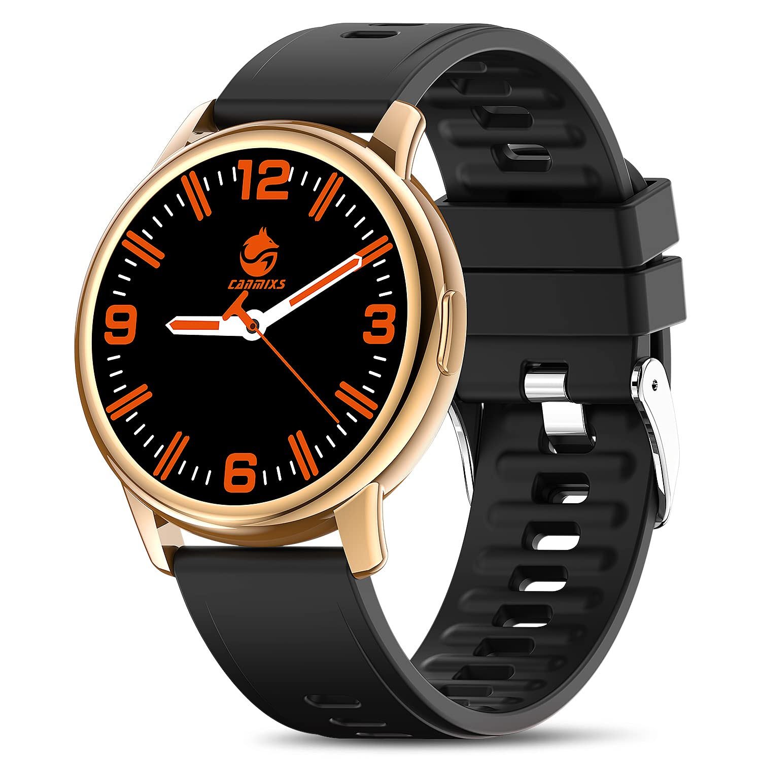 Smart Watch for Android Phones ios, Fitness Tracker Digital Watch with Heart Rate Blood Black