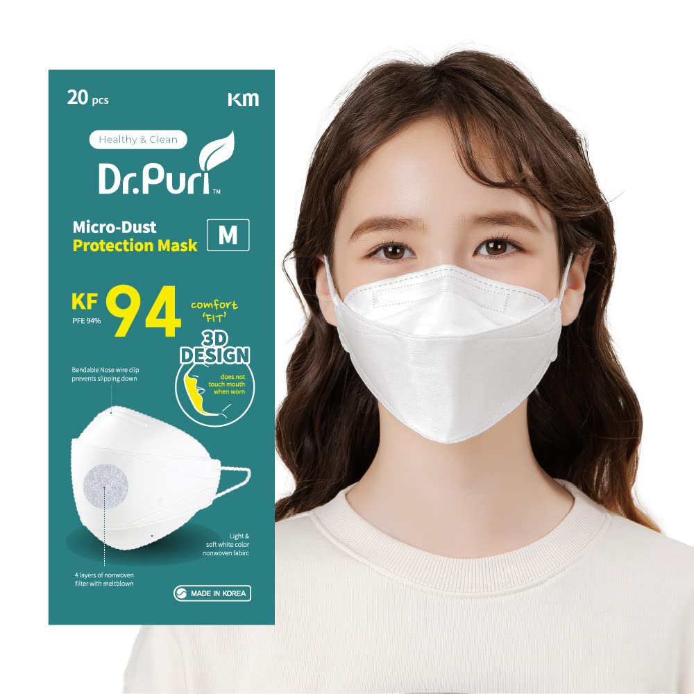 [30 Pack] Dr.Puri New Micro-Dust Protection Face Premium Mask (KF94) White large