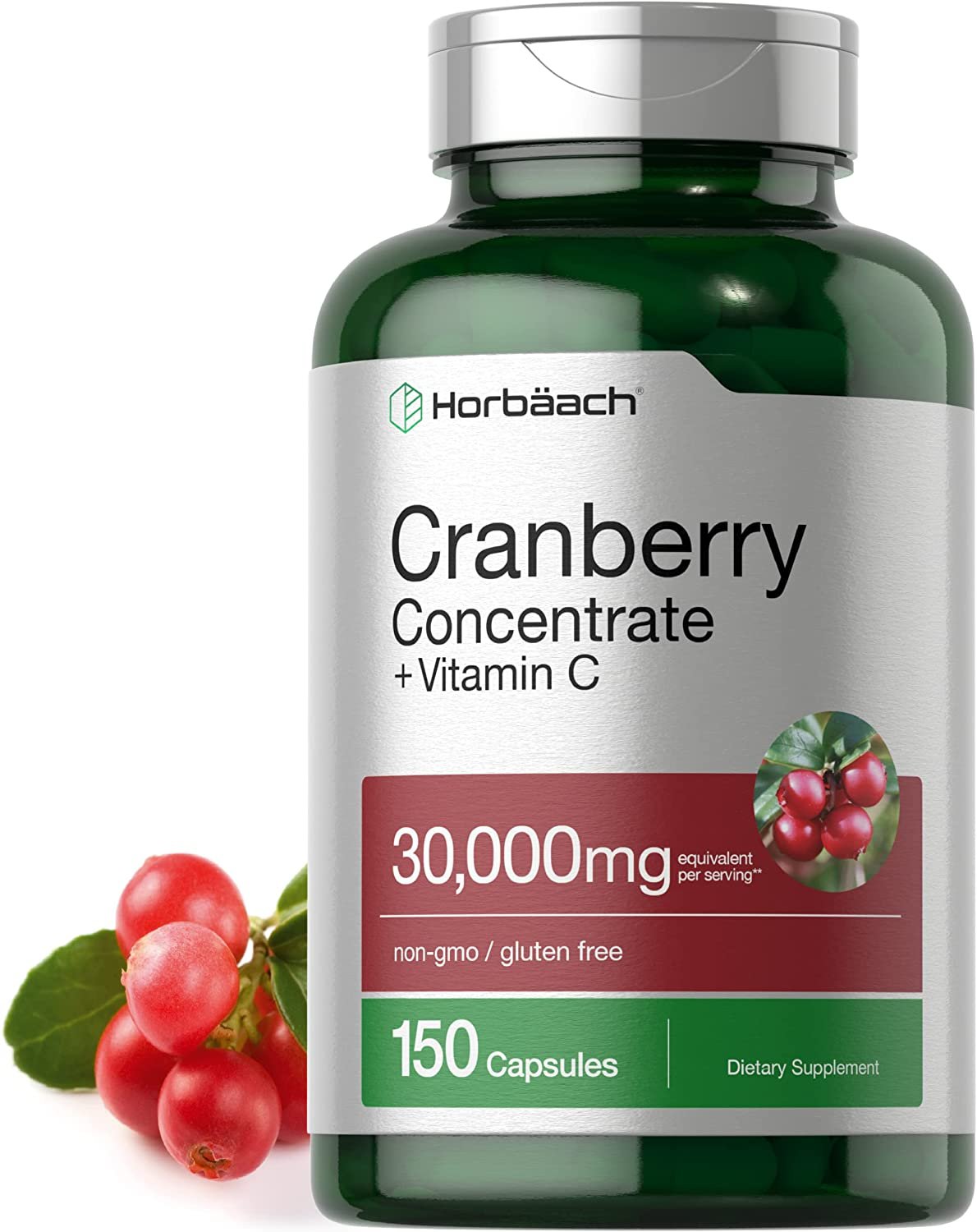 Horbaach Cranberry (30,000 mg) + Vitamin C 150 Capsules | Triple Strength Ultimate Potency |
