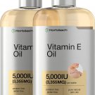Natural Vitamin E Oil 5000 IU | 8 oz (2 x 4oz) | For Skin, Hair & Face | Vegetarian, Non-GMO