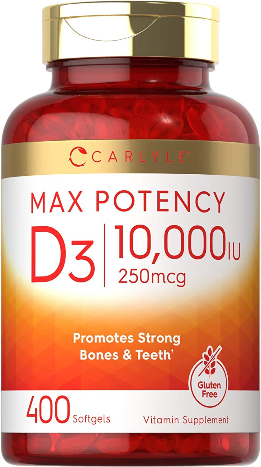 Vitamin D 10000 IU 400 Softgels | Value Size | Max Potency | Promotes Strong Bones and Teeth |