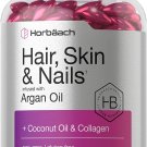 Hair Skin and Nails Vitamins | 300 Softgels | with Biotin and Collagen | Infused with Argan Oil