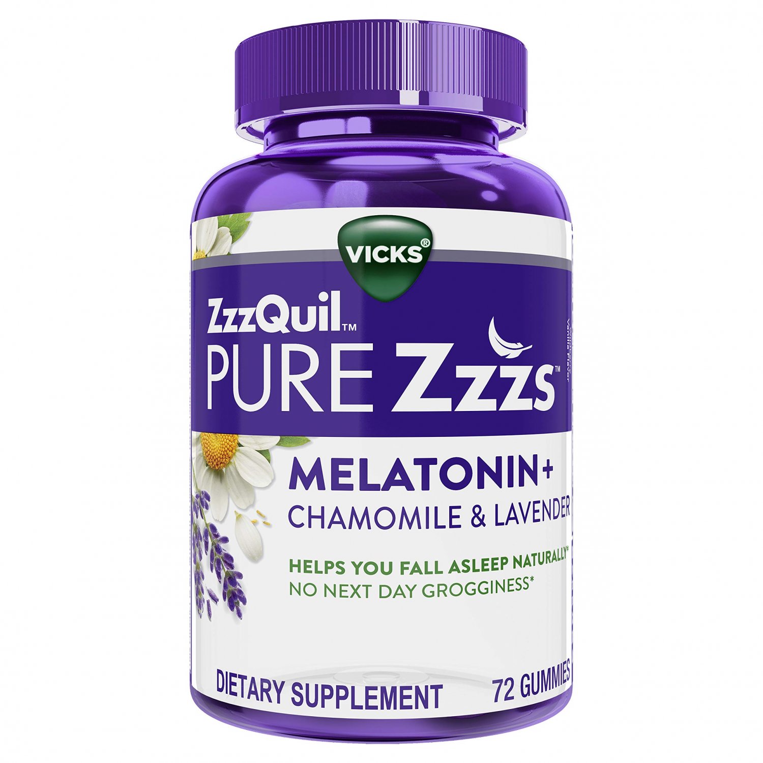 ZzzQuil Pure Zzzs, Melatonin Sleep Aid Gummies with Lavender, Valerian ...