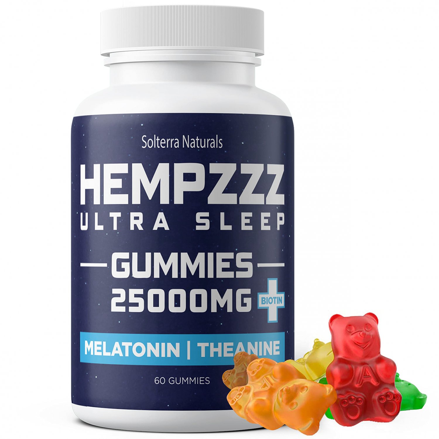 HempZZZ Ultra Sleep Gummies Extra Strength 25000 MG - with BIOTIN for Hair Skin and Nails with Melat