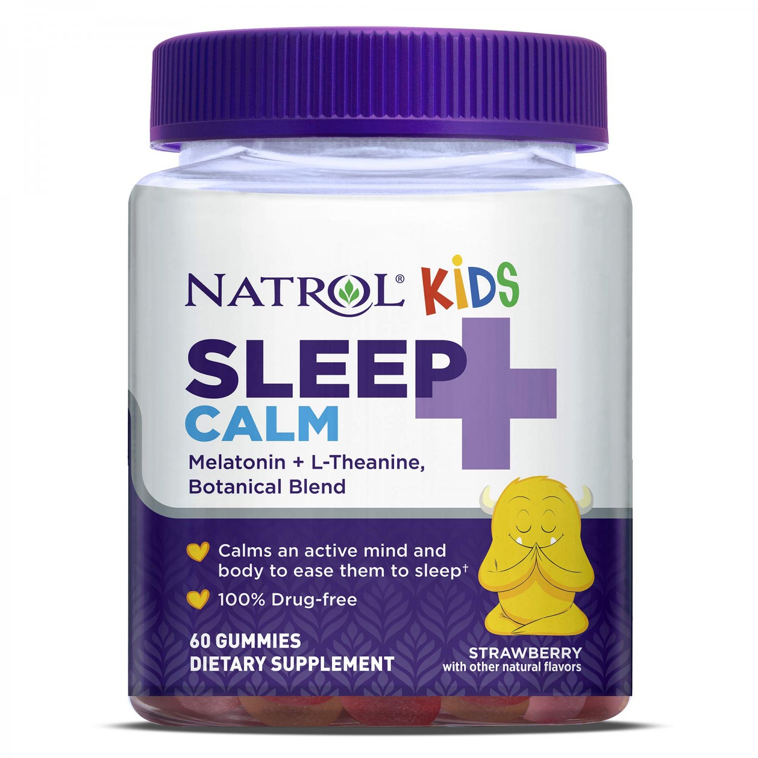 Natrol Kids Sleep+ Calm, Melatonin and L-Theanine, Sleep Aid Gummies with Botancial Blends, 100% Dru
