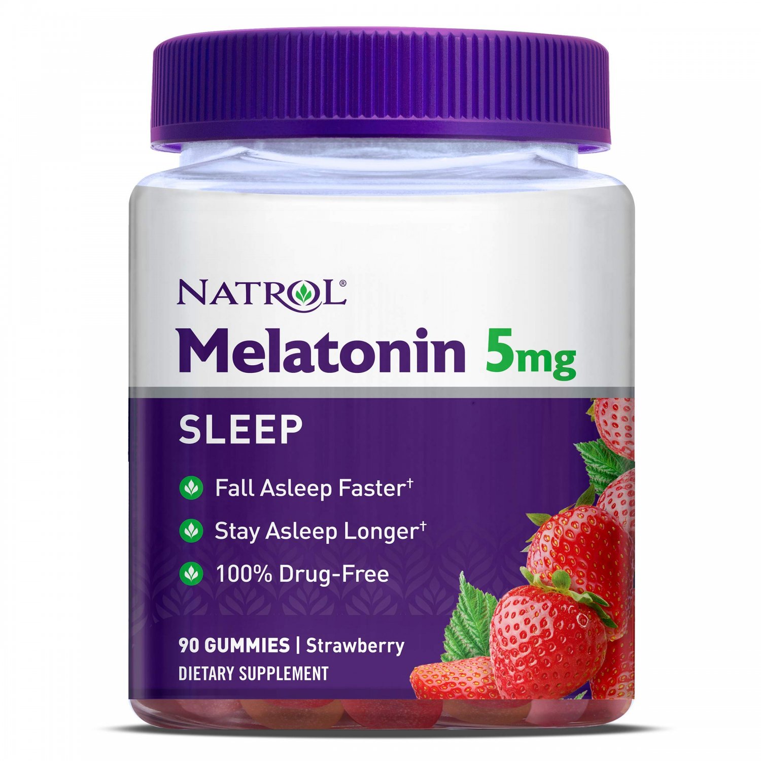Natrol Melatonin Sleep Aid Gummy, Fall Asleep Faster, Stay Asleep Longer, 100% Drug and Gelatin Free
