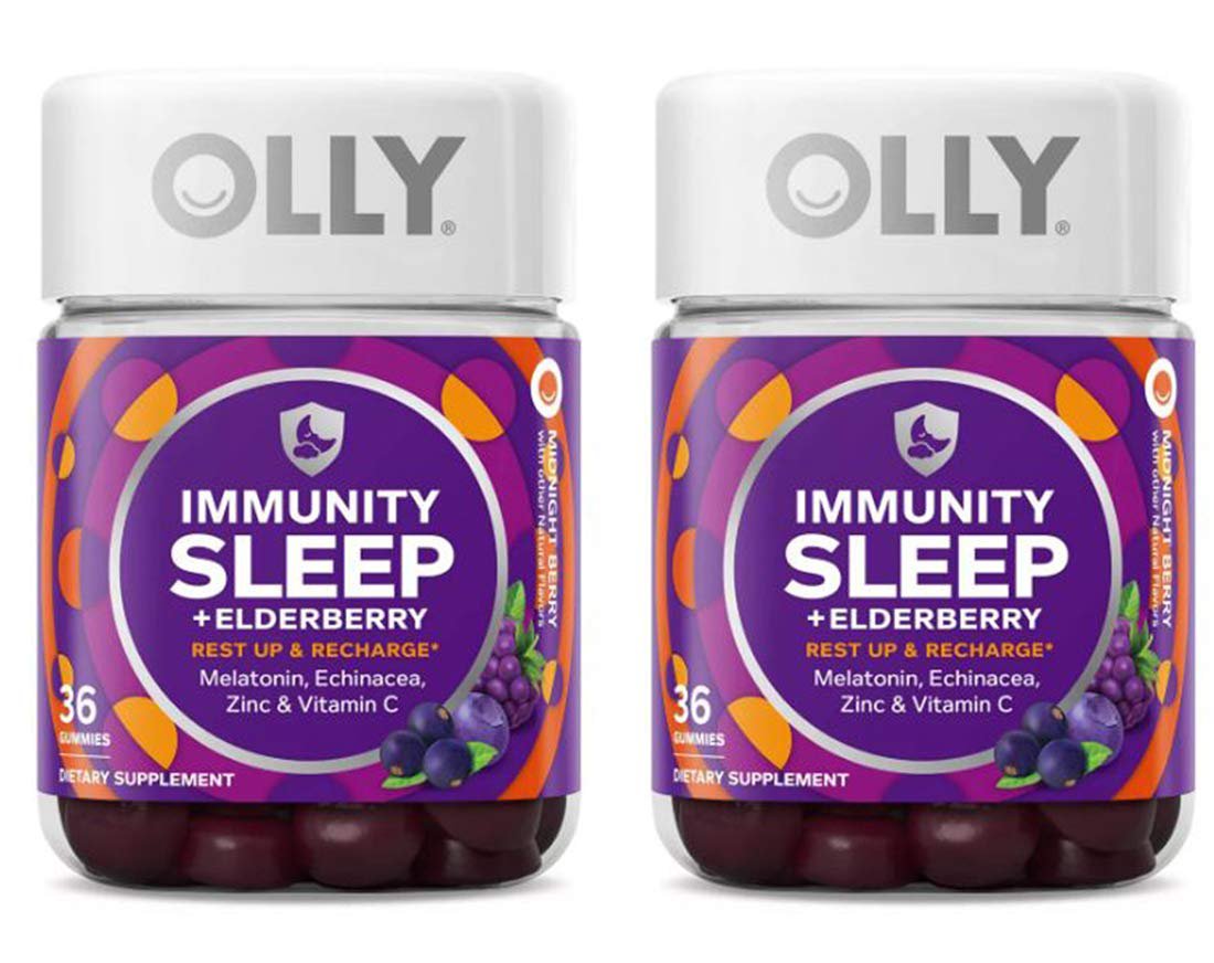 Olly Immunity Sleep + Elderberry Gummy! 36 Gummies Midnight Berry Flavor! Formulated with Melatonin,