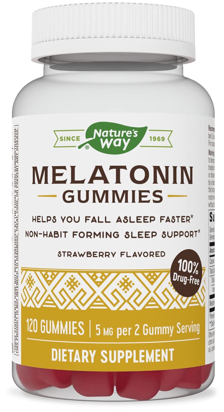 Nature&acirc;��s Way Melatonin Gummies, Sleep Gummies, Supports Restful?Sleep,?5 mg per 2 Gummy Serving, S