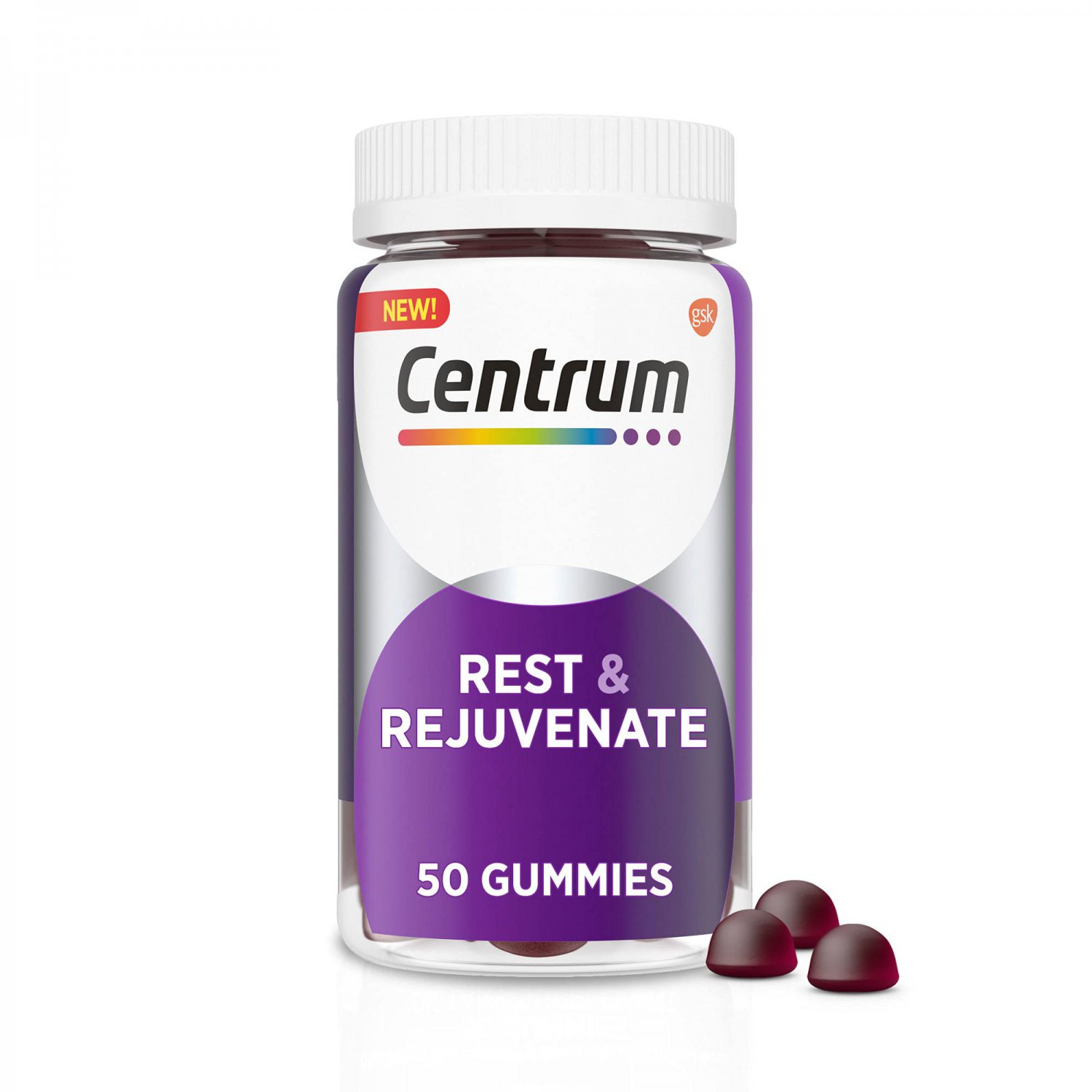 Centrum Rest & Rejuvenate, Melatonin Gummies with Collagen - Adult Gummies 50 ct
