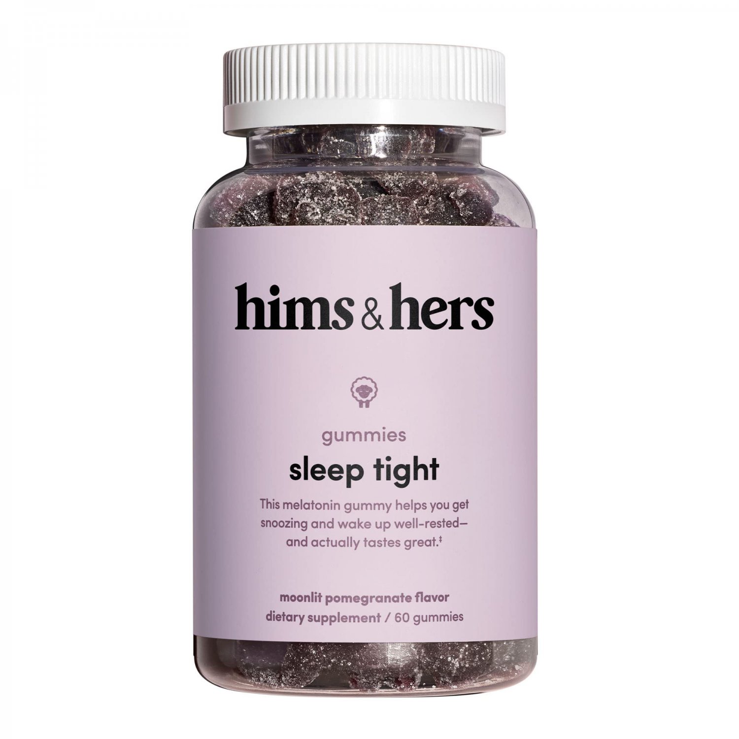 hims & hers Sleep Tight melatonin Gummy Vitamins with Chamomile and l-theanine, Gluten Free, Moonlit