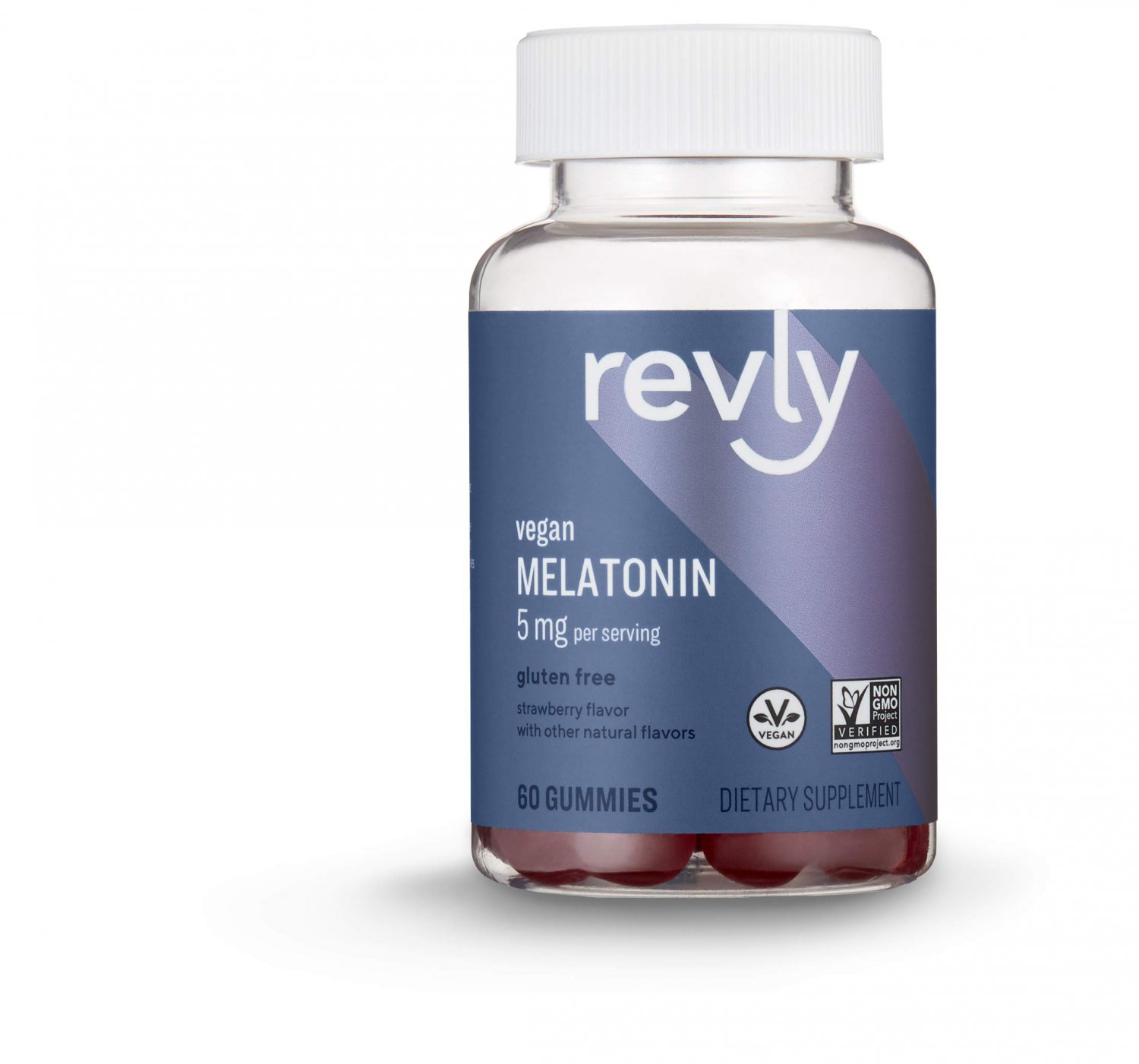 Revly Melatonin 5 mg, Strawberry Flavor, Helps with occasional sleeplessness, 60 Gumm