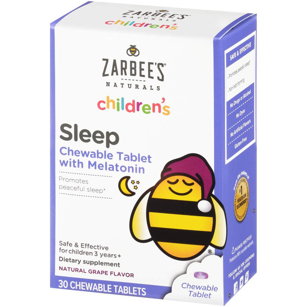 Zarbee's Naturals Children's Sleep with Melatonin Supplement, Natural Grape Flavor, Multi-Colored, G