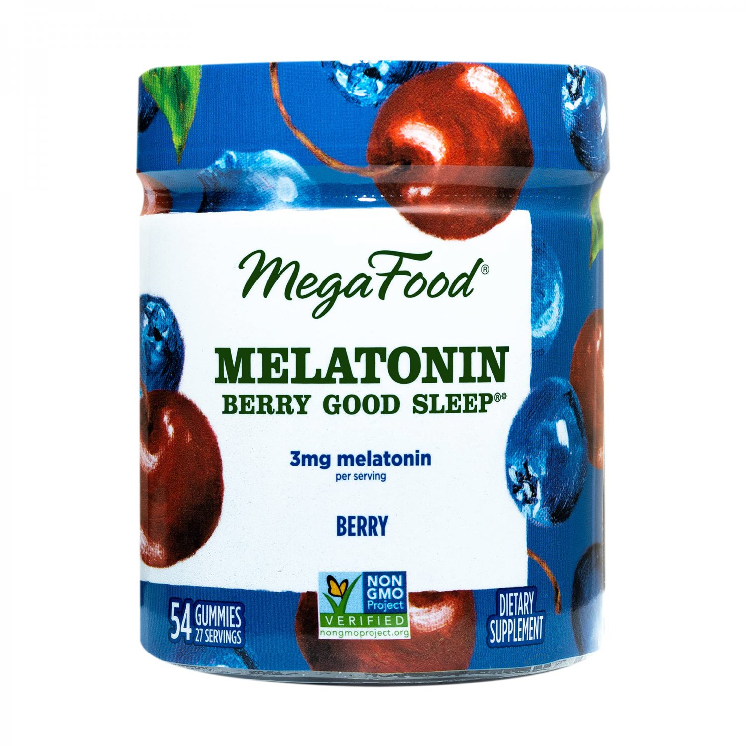 MegaFood, Melatonin Berry Good Sleep Gummies, Soft Chew Supplement to Support Relaxation Vegan, 54 G