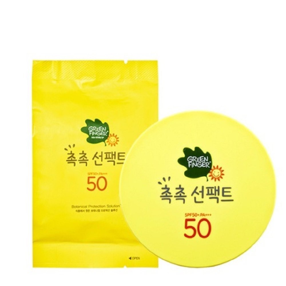 Green Finger Kids Sunscreen Facial Cushion Pact, Aloe,Baobao, Moringa, Children Sun Protection SPF50