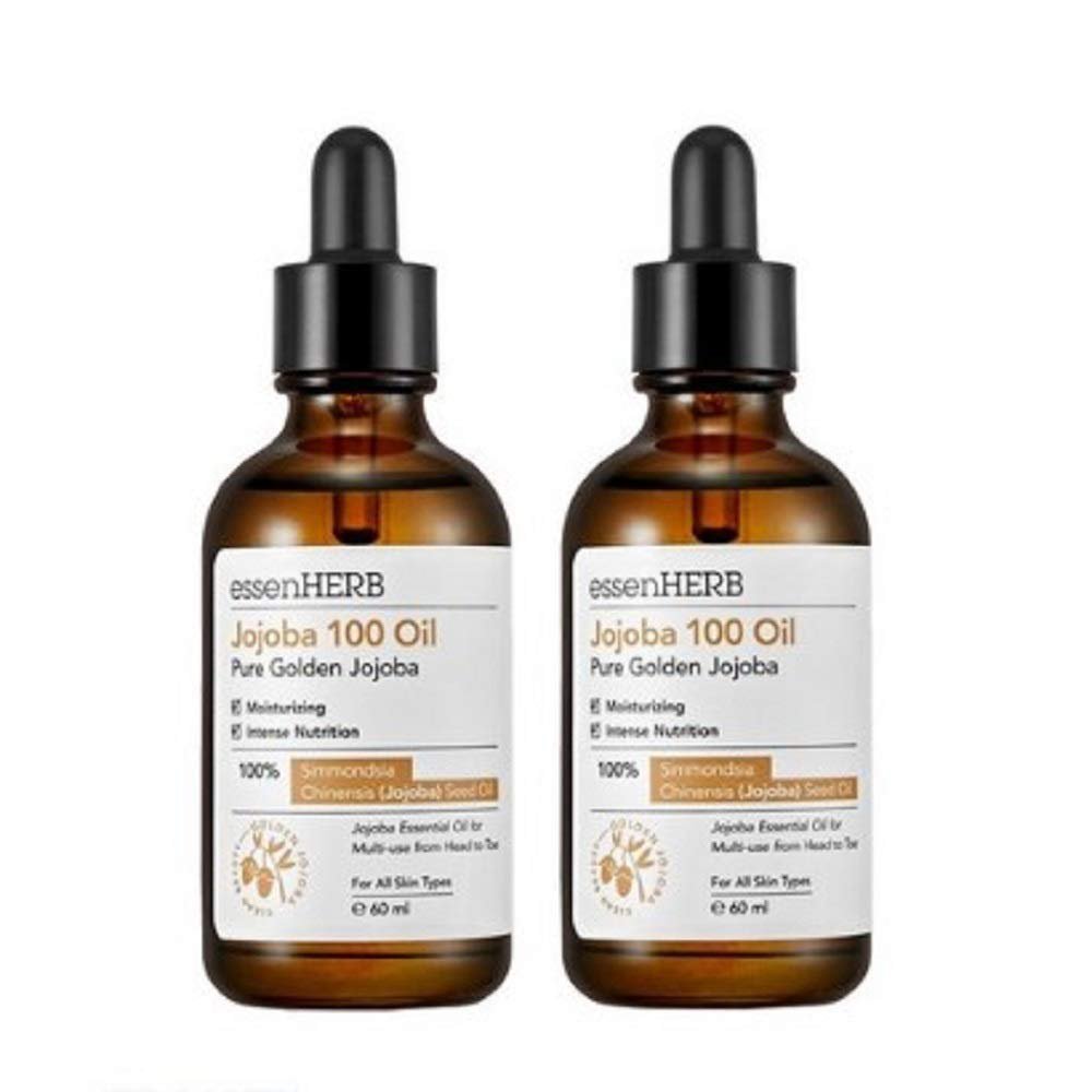 EssenHerb Jojoba 100 Face Oil Pure Golden Jojoba Moisturizing Intense Nutrition 100% Simmondsia Chin