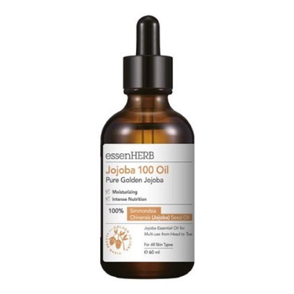 EssenHerb Jojoba 100 Face Oil Pure Golden Jojoba Moisturizing Intense Nutrition 100% Simmondsia Chin