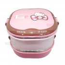 Hello Kitty 2-Stage Stainless Steel Lunch Box Pink