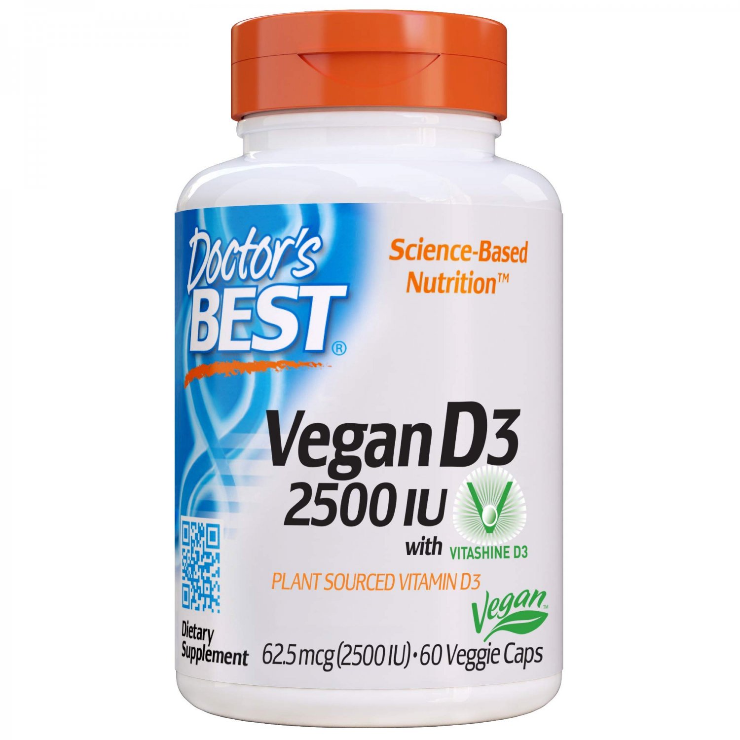 Doctor's Best Vitamin D3 2500IU with Vitashine D3, Non-GMO, Vegan, Gluten & Soy Free, Regulates Immu