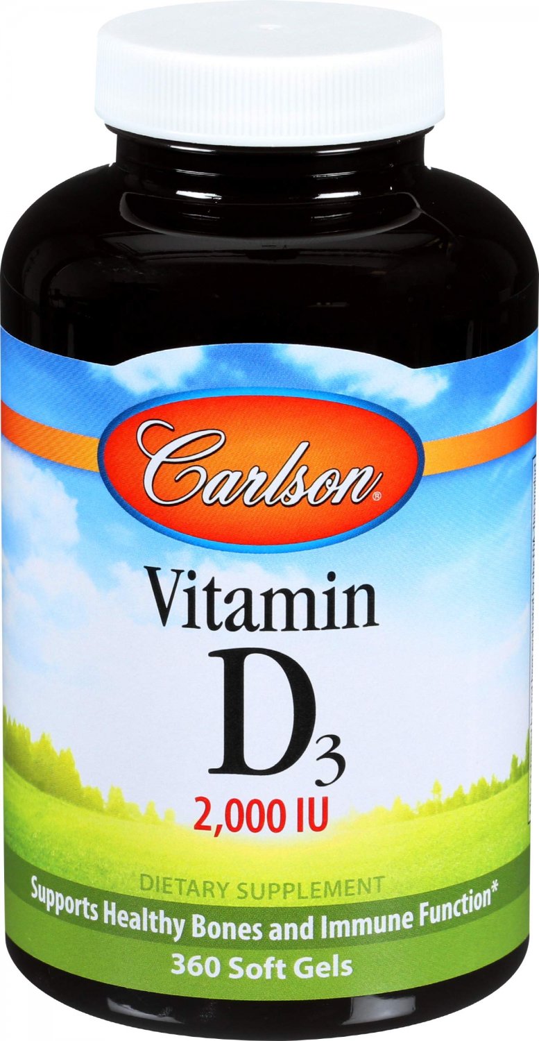 Carlson - Vitamin D3, 2000 IU (50 mcg), Bone & Immune Health, Vitamin D Supplements, Cholecalciferol