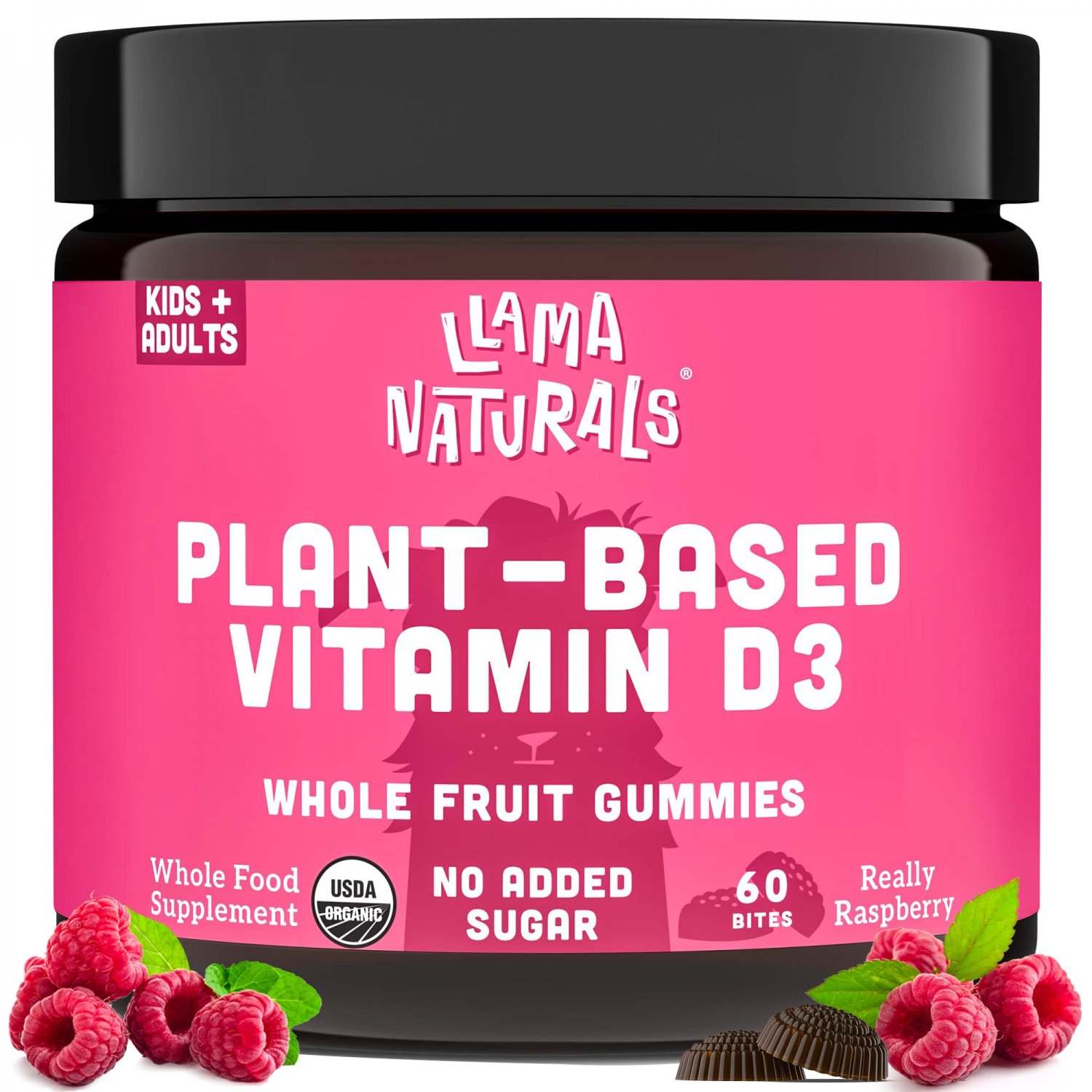 Whole Fruit Vitamin D3 Gummies (Adults + Kids); No Added Sugar, Organic, Vegan, Plant-Based, Healthy