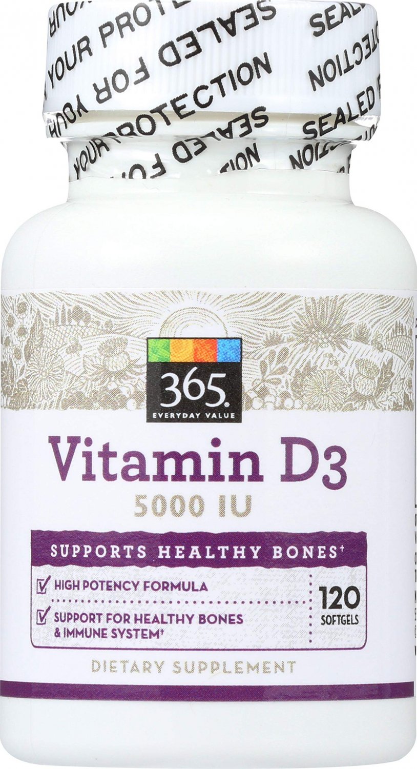 365 Everyday Value, Vitamin D3 5000 IU, 120 ct