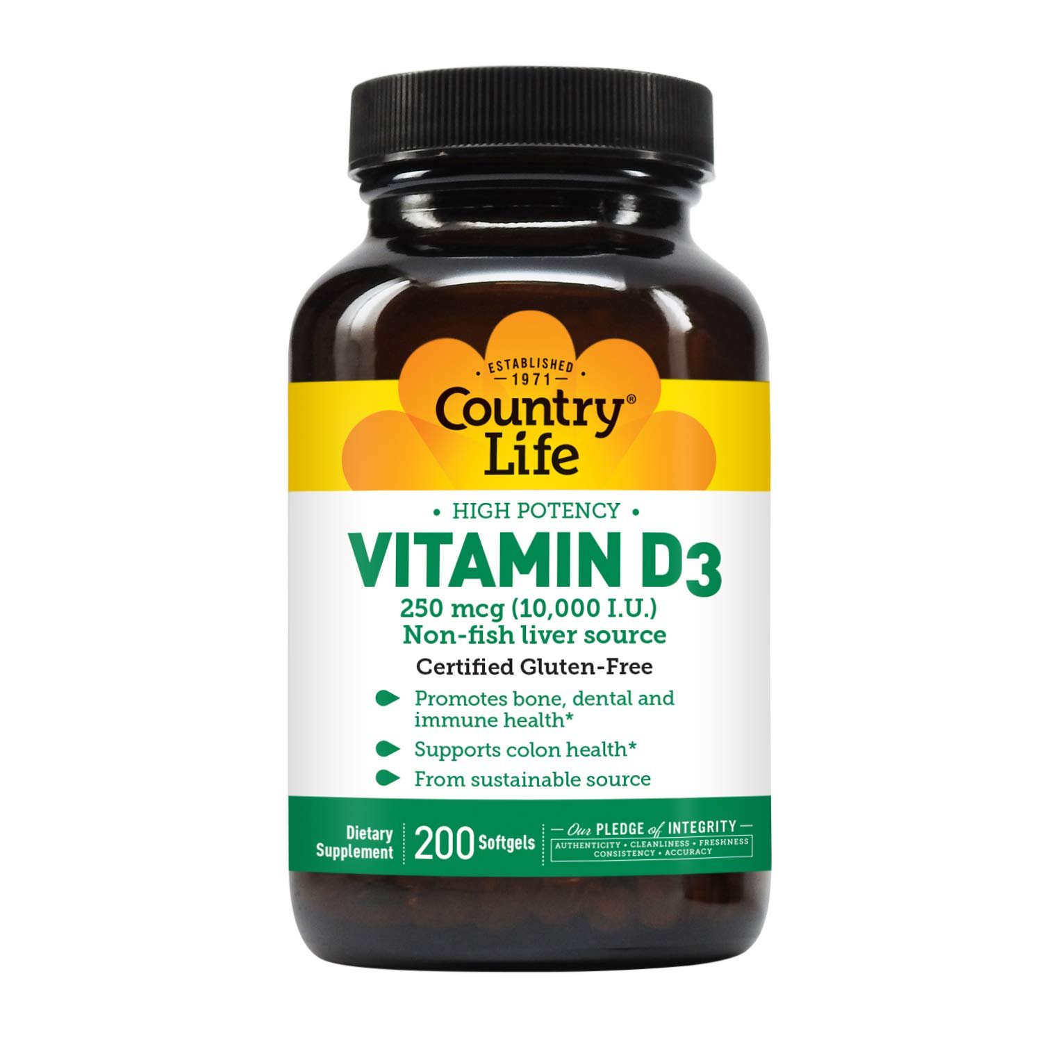 Vitamin D3 10000 IU Country Life 200 Softgel