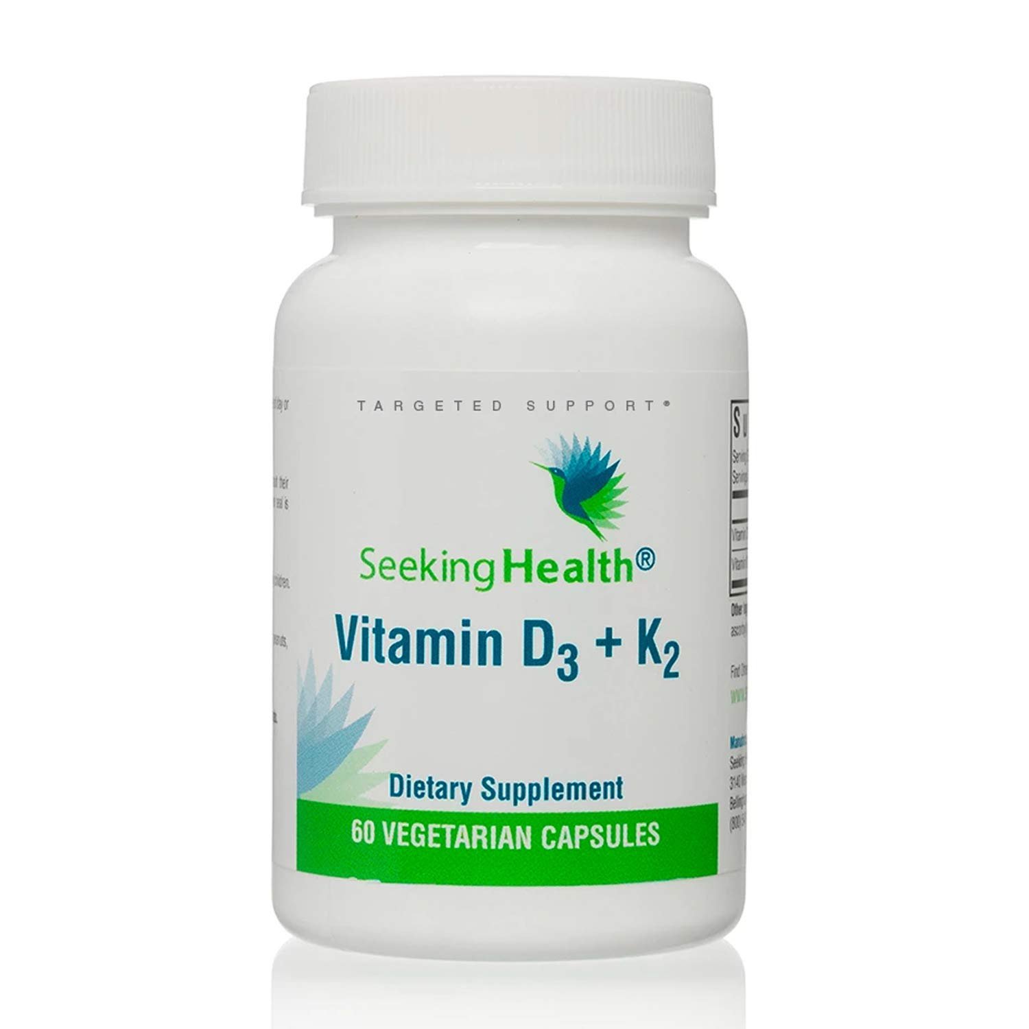 Vitamin D3 + K2 | 5000 IU of D3 (as cholecalciferol) for Optimal Calcium Absorption | 100 mcg of K2 
