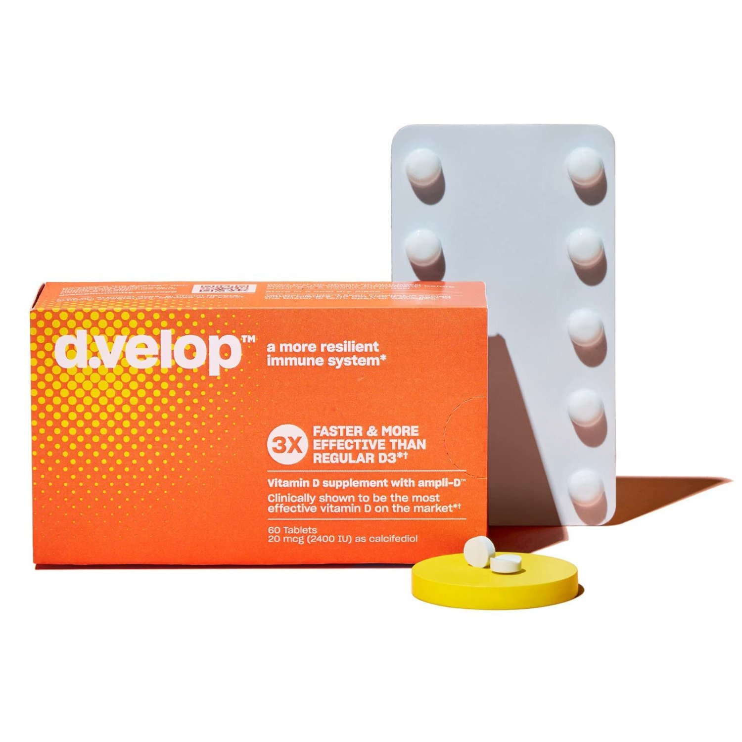 d.velop Vitamin D Supplements 2400 IU, 20 mcg ? High Potency Vitamin D3 for Immune Support, Bone & H