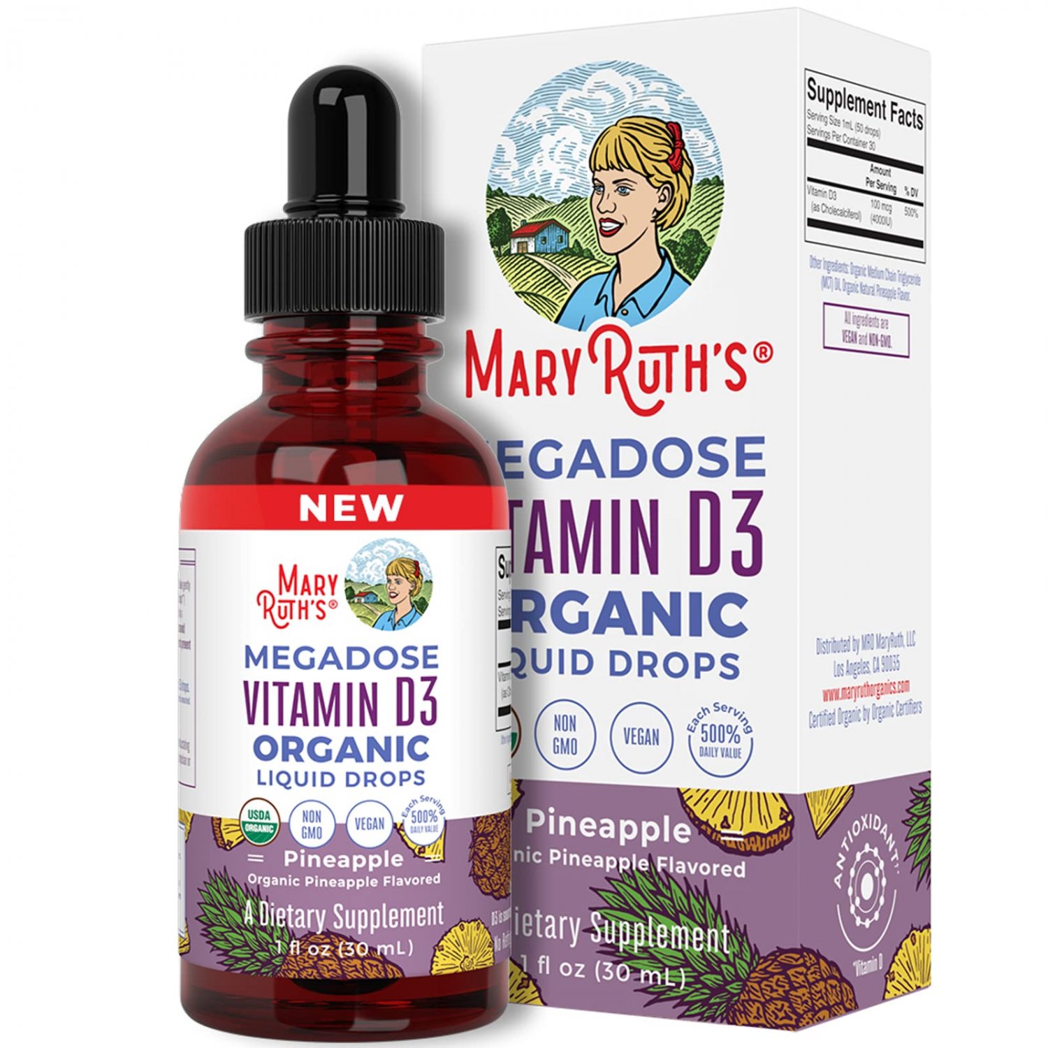 Vitamin D USDA Organic | Vitamin D3 Liquid | Sugar Free | Liquid Vitamin D Drops Immune Support for 