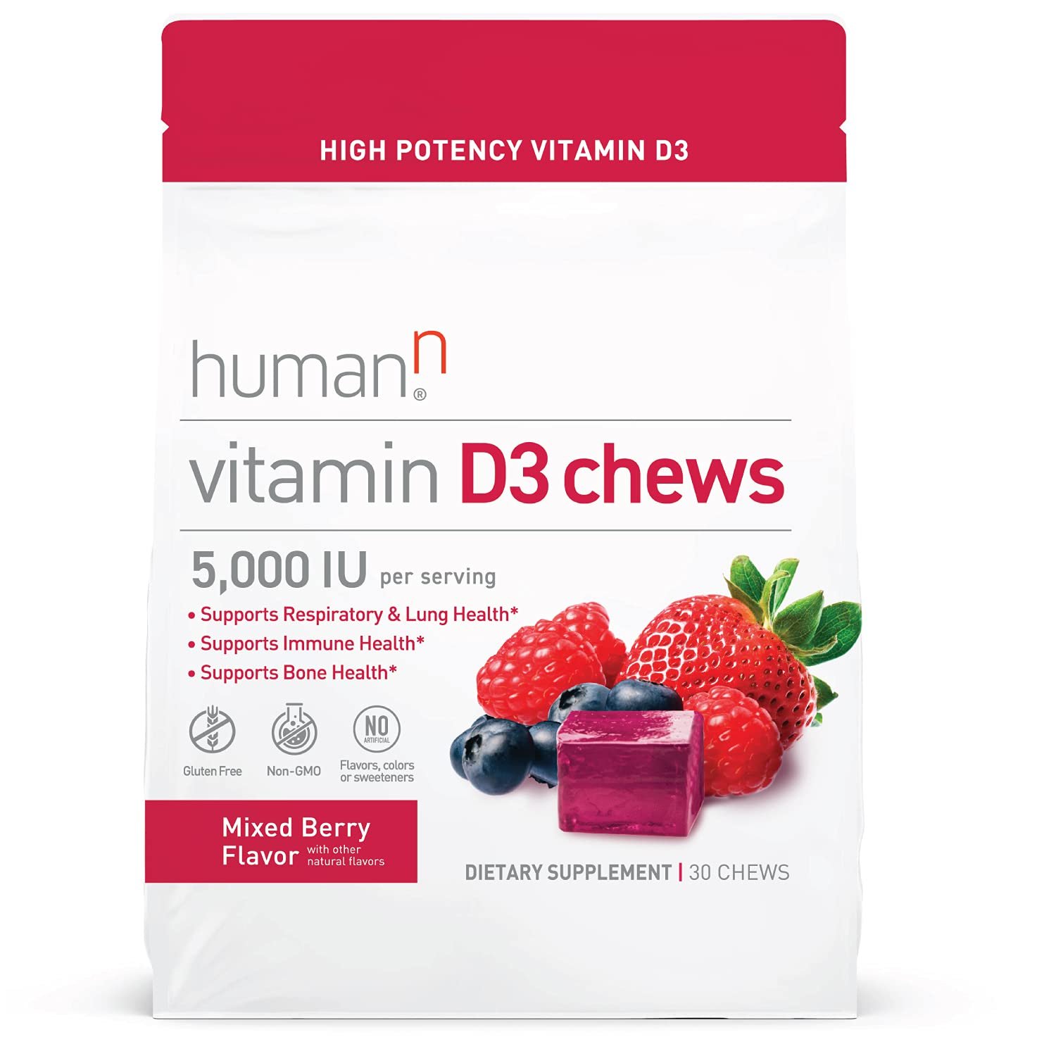 HumanN Vitamin D3 Chews - Ultra High Potency Vitamin D3 5000iu (125mcg) Helps Support Healthy Mood, 