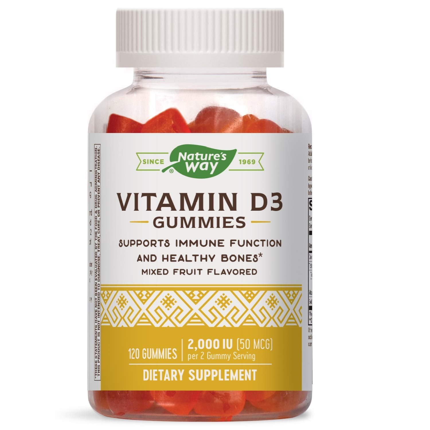 Nature&acirc;��s Way Vitamin D3, Immune Support, 2000 IU (50 mcg) per Serving, Fruit Flavor, 120 Gummies