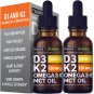 (2 Pack) Organic Vitamin D3 K2 Drops w MCT Oil Omega 3, 5000 IU, Maximum Strength Vitamin D Liquid 5
