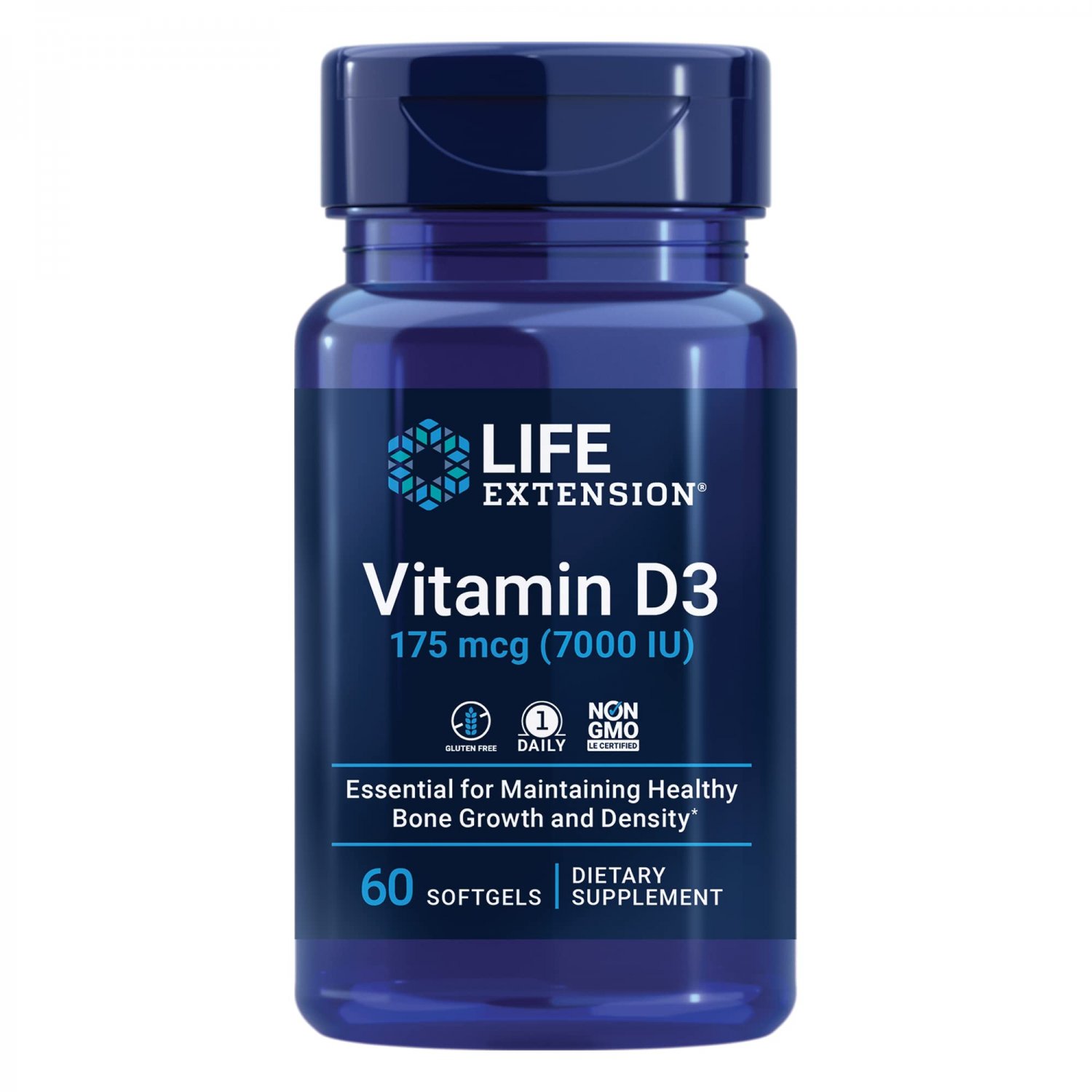 Life Extension Vitamin D3 175 mcg (7000 IU) ? For Anti-Aging, Bone Health, Immune Support and Inflam