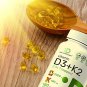 Vitamin D3 K2 Softgel, 180 Counts, 2-1 Complex, Vitamin D3 5000 IU & Vitamin K2 MK7 MK4, Promotes He