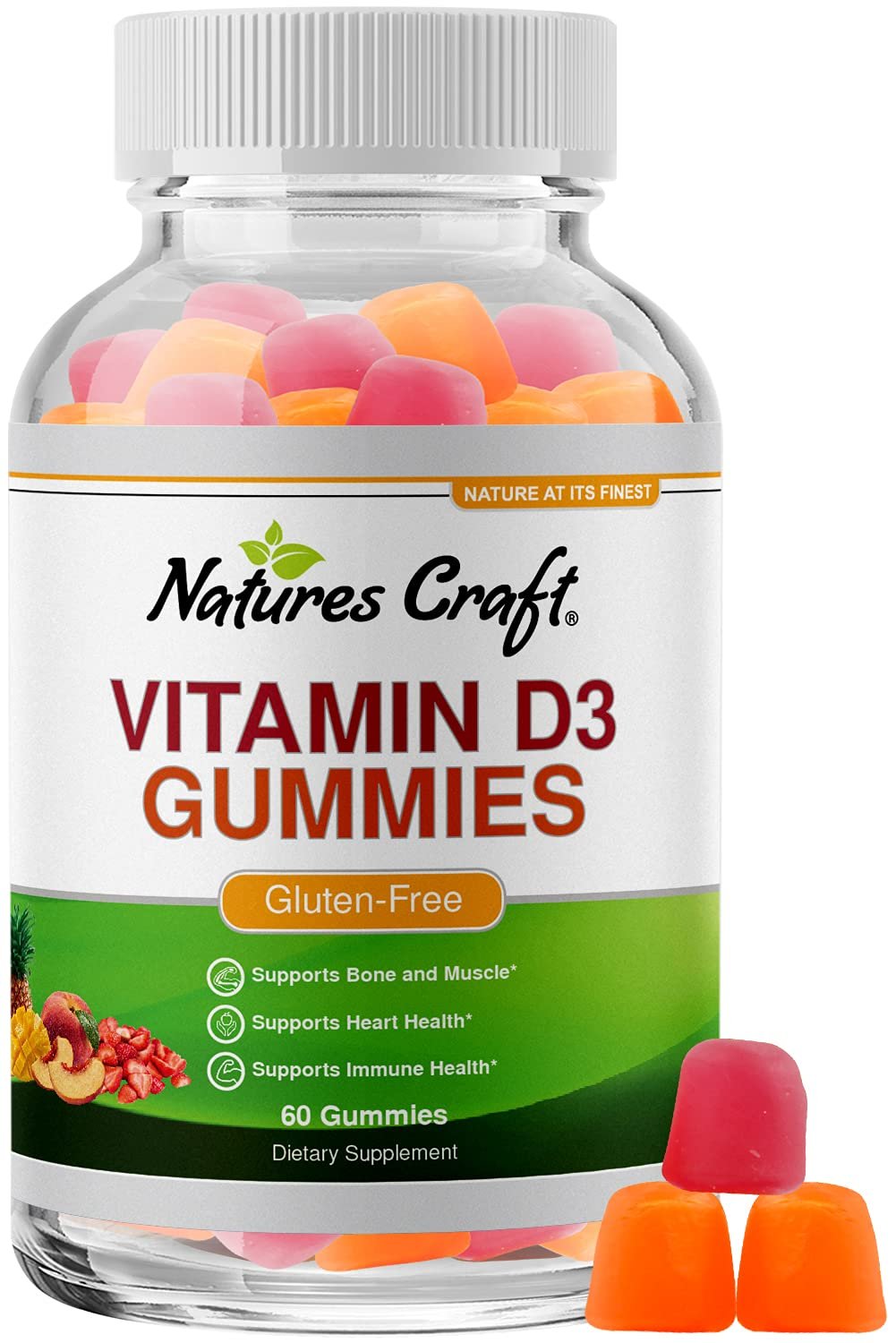 Vitamin D3 Immune Support Gummies - Vitamin D 2000 IU Adult Gummy Vitamins for Bone Strength Heart H