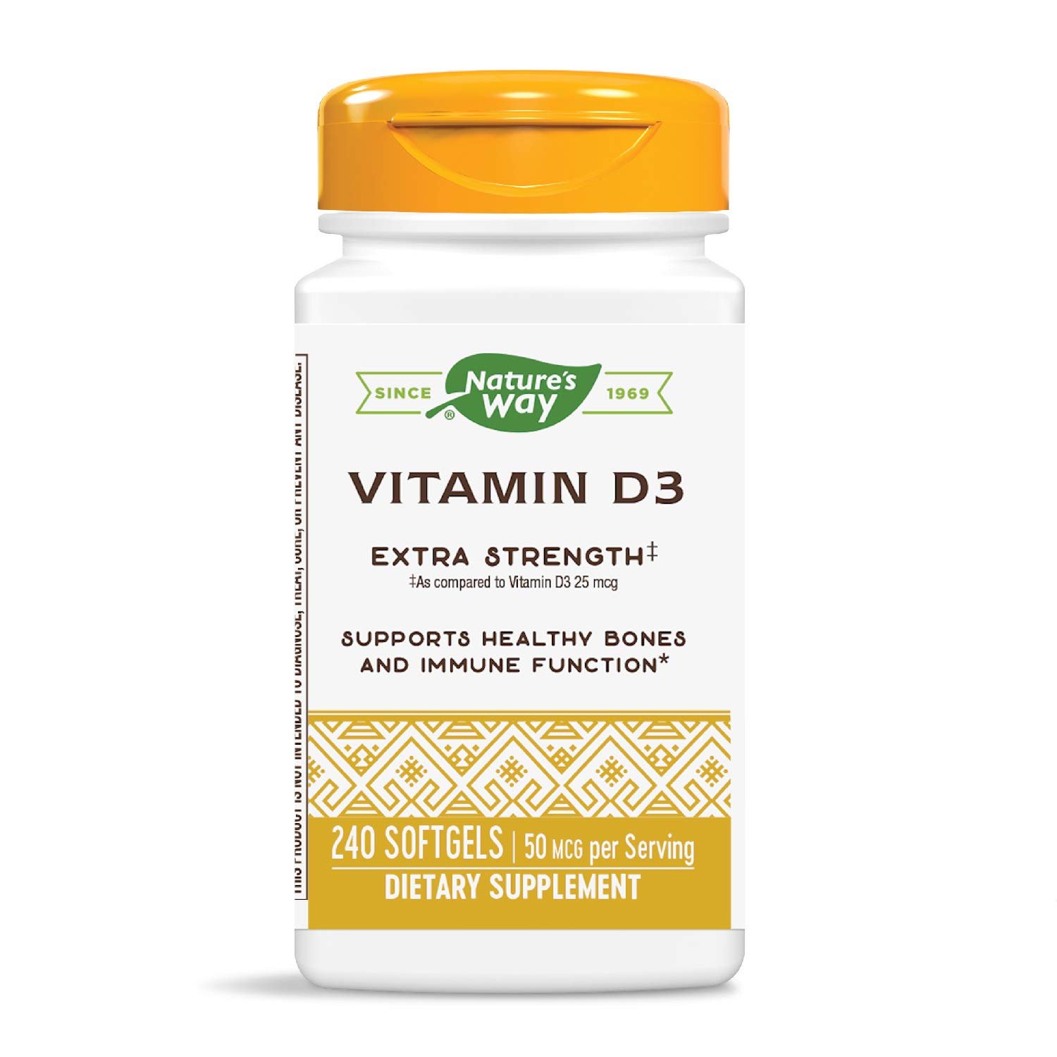 Nature's Way Vitamin D3 Extra Strength; 2000 IU per serving; 240 Softgels