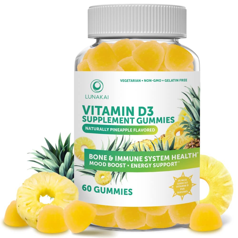 Vitamin D3 Gummies - Chewable, Organic, Non-GMO, Vegetarian, No Corn Syrup Vitamin D Gummies for Adu