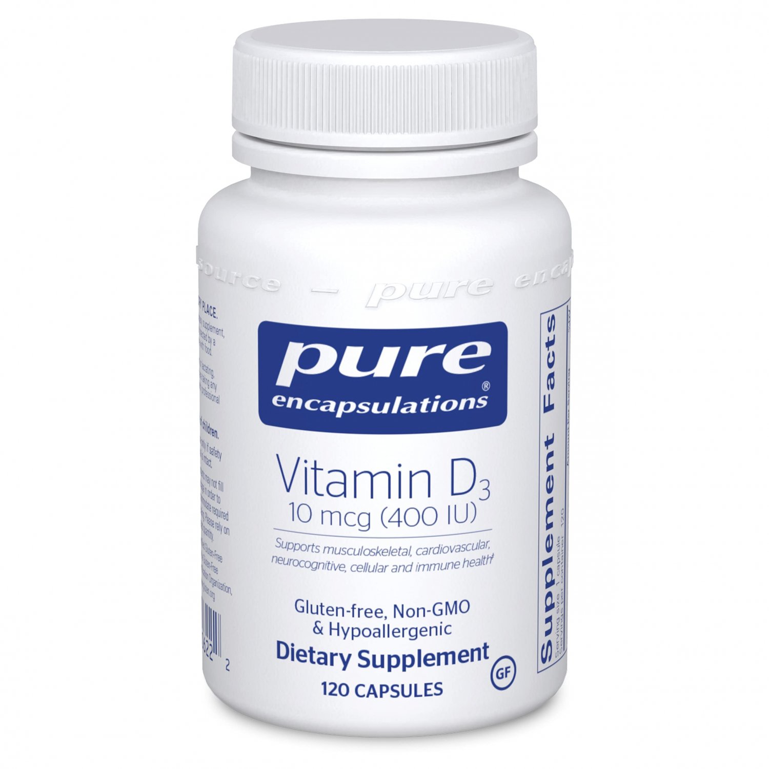 Pure Encapsulations - Vitamin D3 10 mcg (400 IU) - Hypoallergenic Support for Bone, Breast, Prostate