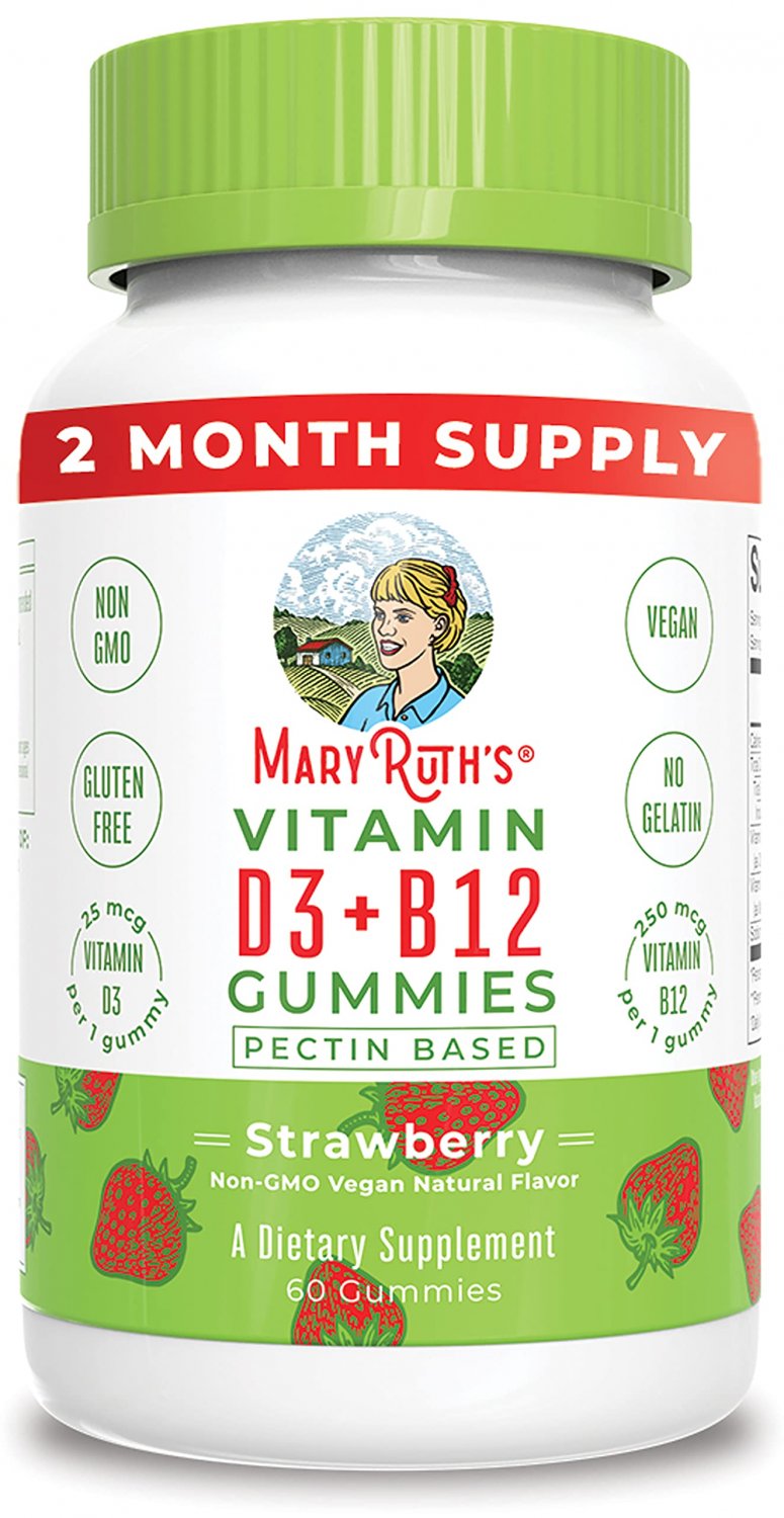 Vitamin D3 + Vitamin B12 | 2 Month Supply | Vitamin D & B12 Vitamin Supplements for Adults & Kids | 