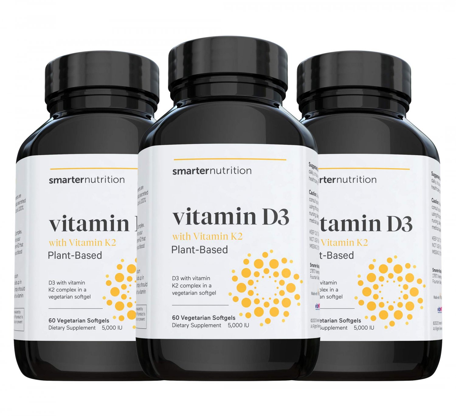 Plant-Based Vitamin D3 Immune Support with Vegan K2 Complex in a Vegetarian Softgel - Includes 5,000