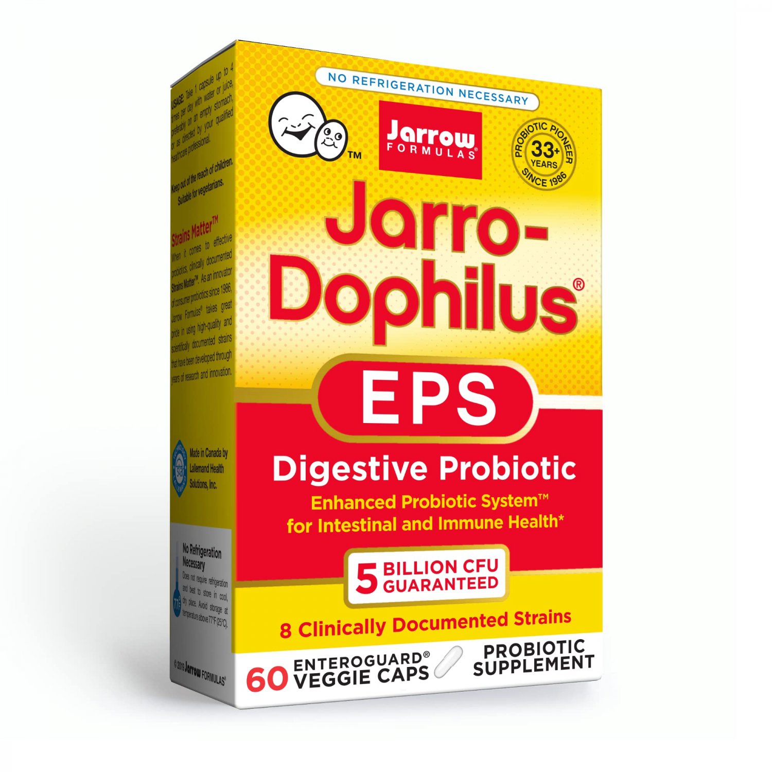 Jarrow Formulas Jarro-Dophilus EPS - 5 Billion Organisms Per Serving - 60 Enteric Coated Veggie Caps
