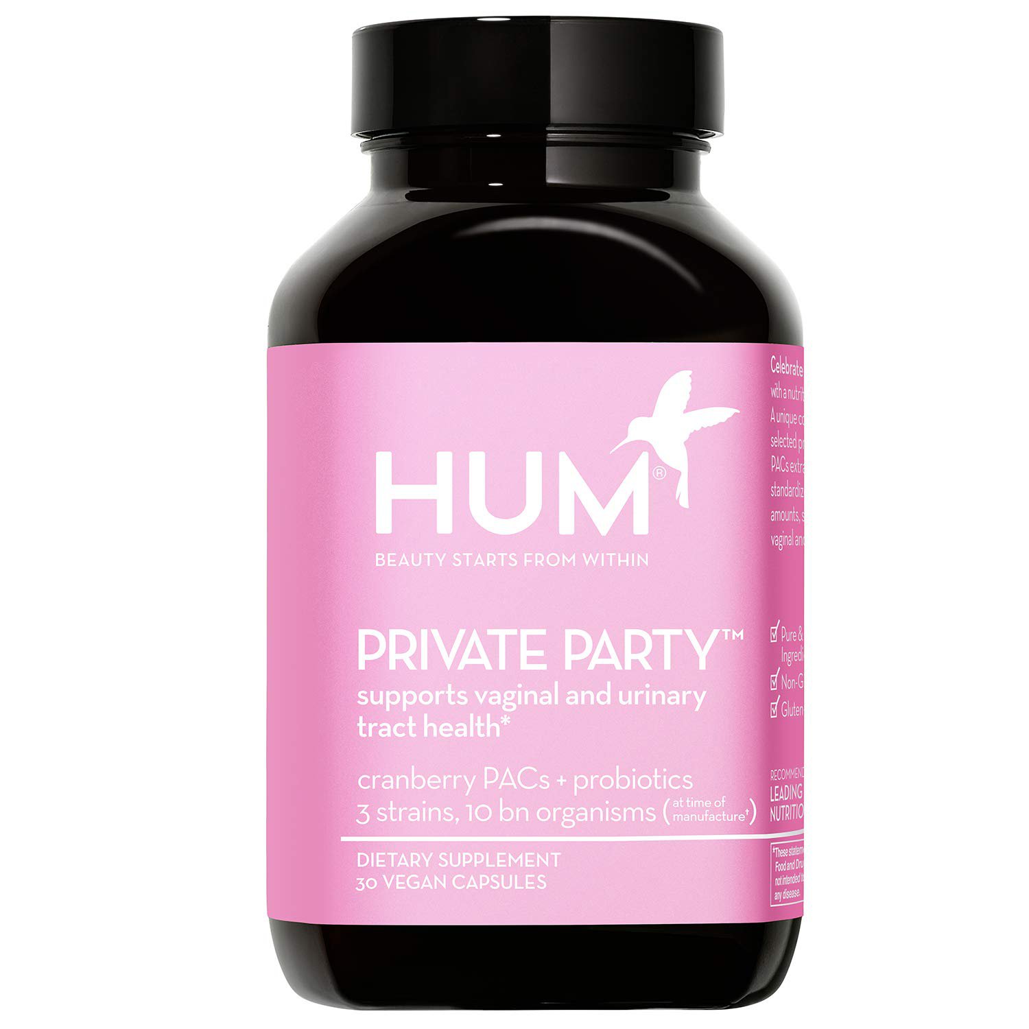 HUM Private Party - Daily Vaginal Probiotic for Women's Health - Vegan Vaginal Health Supplements to