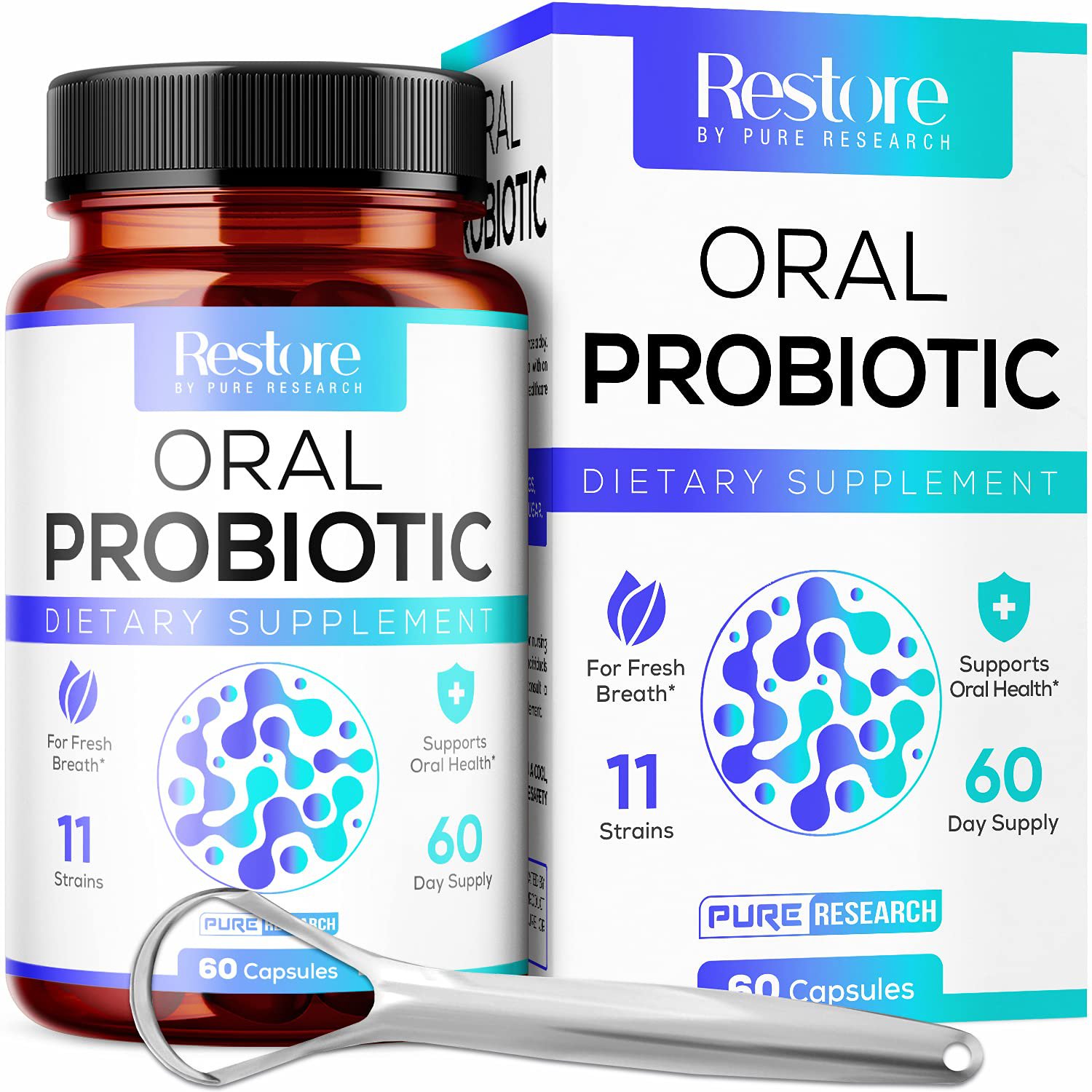 Dental Probiotics for Bad Breath Support, Oral Health Maintenance & Fresh Breath aid - 11 Probiotic 