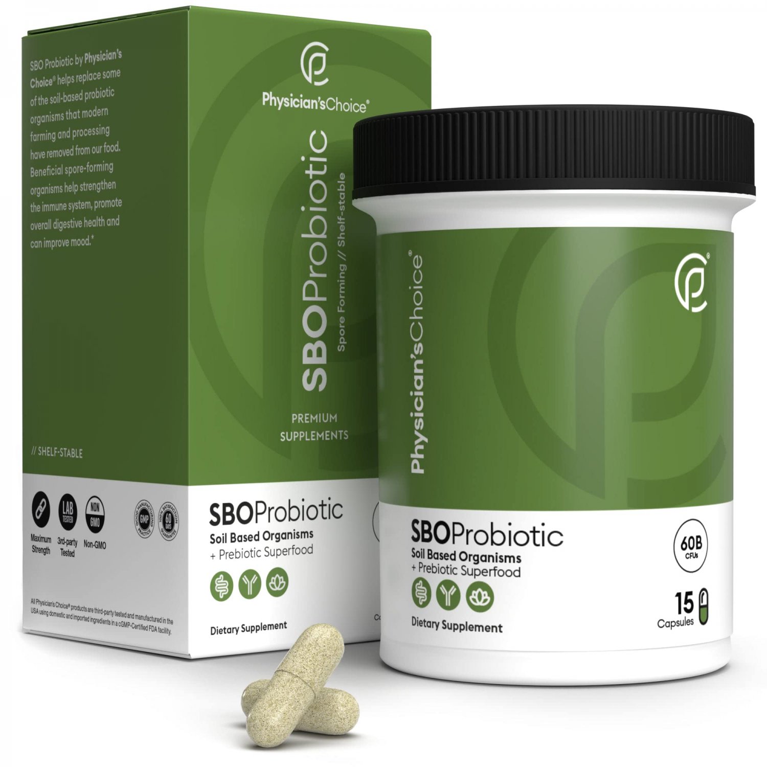SBO Probiotics - 60 Billion CFU Soil Based Probiotic Supplement - Dr Approved Spore Forming Probioti