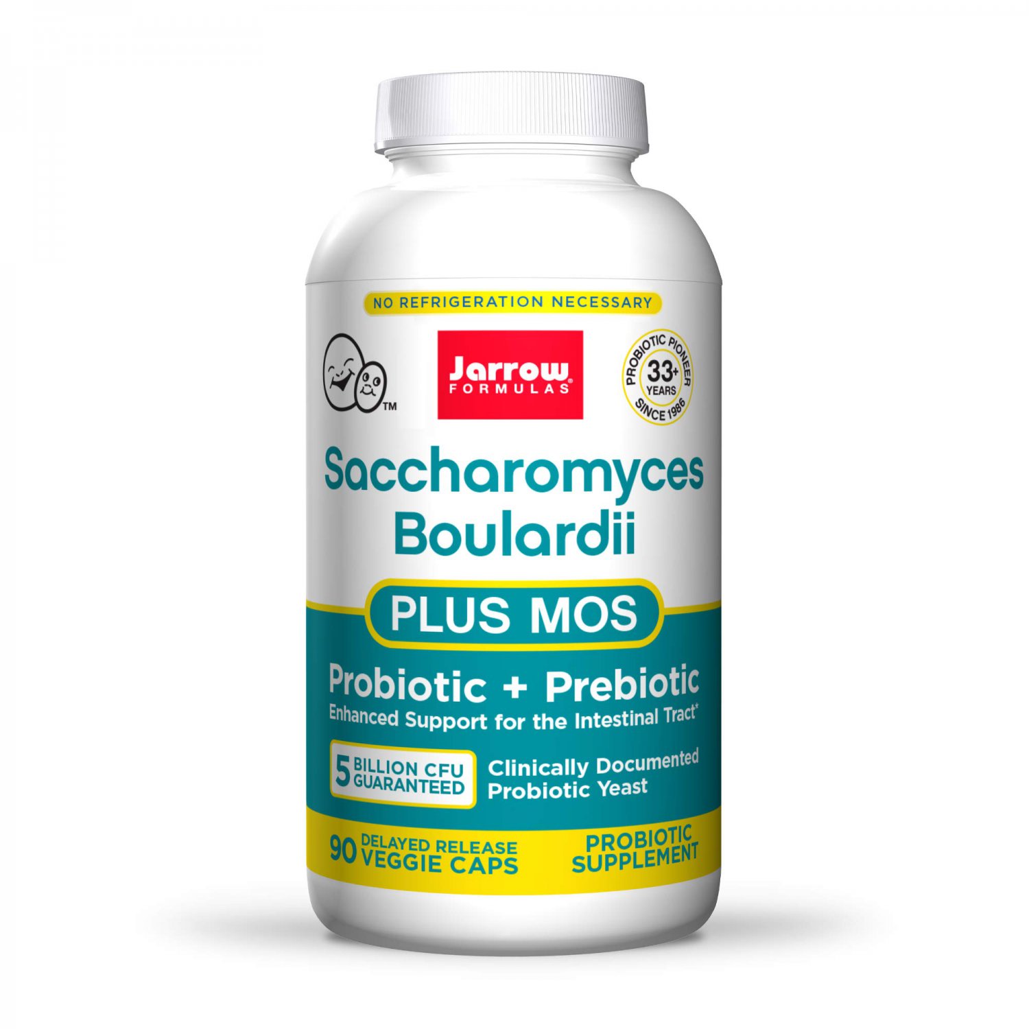 Jarrow Formulas Saccharomyces Boulardii + MOS - 5 Billion Viable Organisms Per Serving - 90 Delayed 