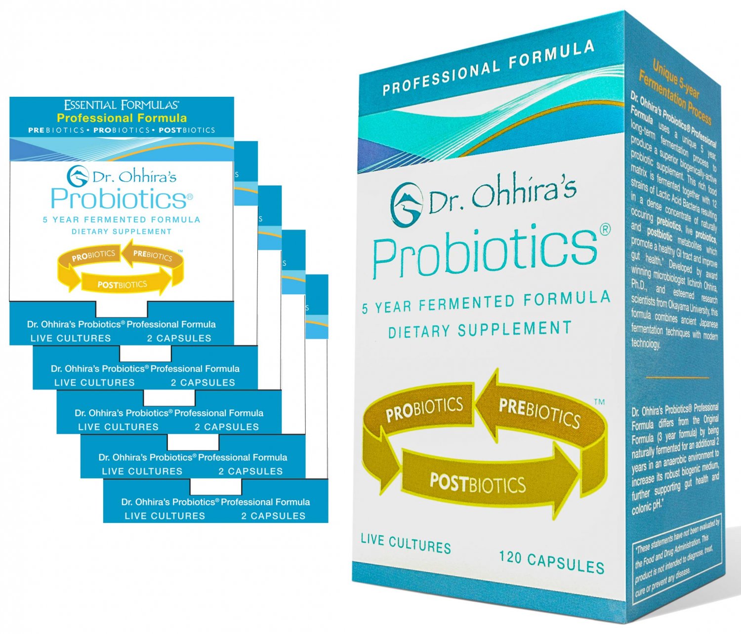 Dr. Ohhira's Probiotics Professional Formula - 120 Capsules with Bonus 5 Travel Size Samples (10 Cap