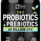 Probiotics and Prebiotics + SBO Probiotics (60 Billion CFU | 90 Capsules) Acidophilus Probiotic w. S