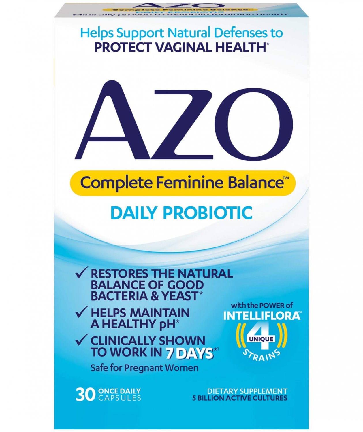 AZO Complete Feminine Balance Daily Probiotics for Women, Clinically Proven to Help Protect Vaginal
