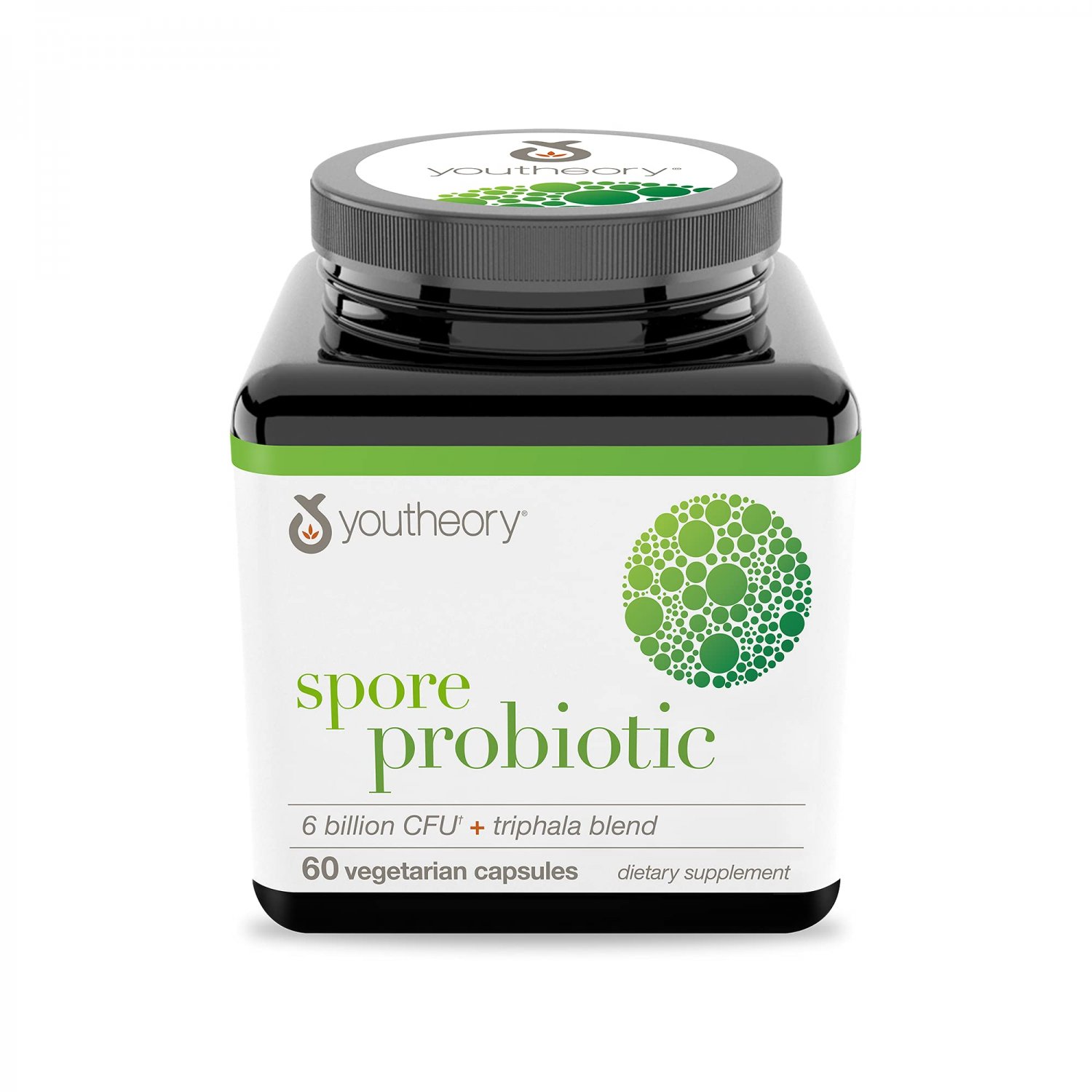 Youtheory Spore Probiotic Advanced 60 Vegetarian Capsules (1 Bottle), No Refrigeration Required